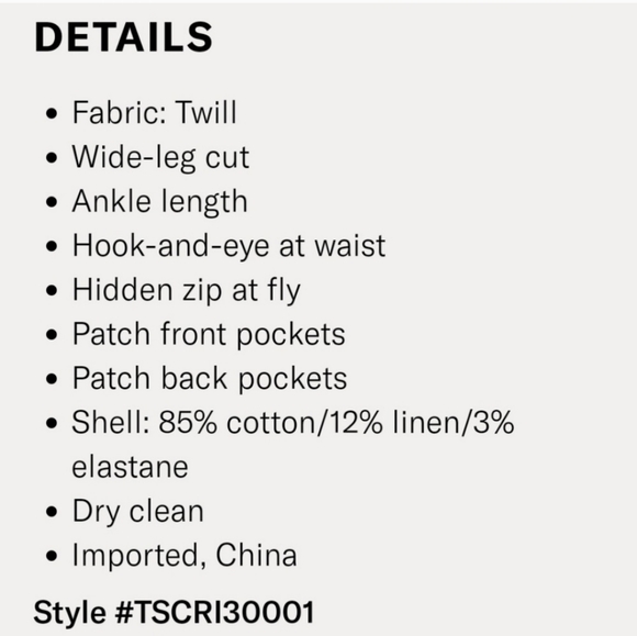 The Script Chiara Ankle Wide Leg linen Pants Sz 6 navy blue - Picture 7 of 9